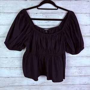 Express Black Puff Sleeve Blouse